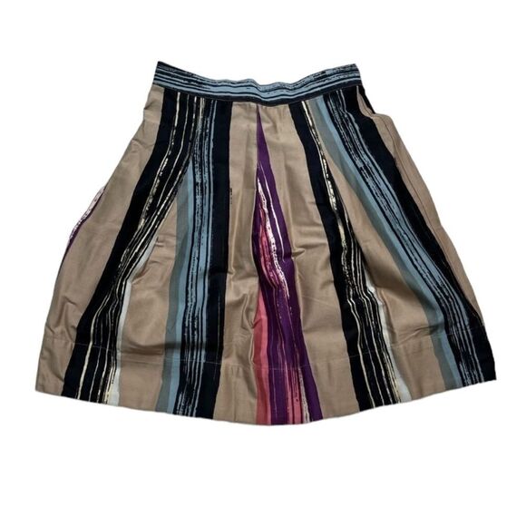 Anthropologie Corey Lynn Calter Pleated Artistic Striped Skirt - Picture 2 of 6